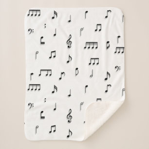 Symbool voor zwart-wit muzieknoten sherpa deken