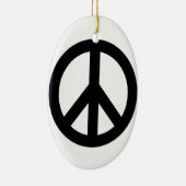 Symbool voor zwart wit vredessymbool keramisch ornament (Rechts)