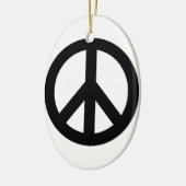 Symbool voor zwart wit vredessymbool keramisch ornament (Links)