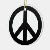 Symbool voor zwart wit vredessymbool keramisch ornament (Links)