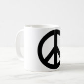 Symbool voor zwart wit vredessymbool koffiemok (Voorkant links)