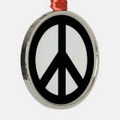 Symbool voor zwart wit vredessymbool metalen ornament (Rechts)