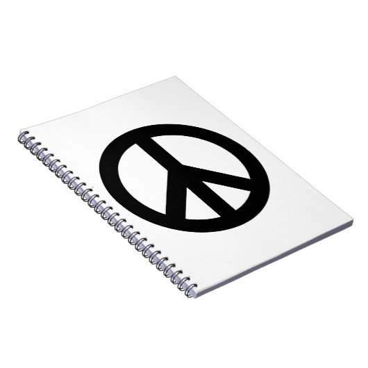 Symbool voor zwart wit vredessymbool notitieboek (Rechterzijde)