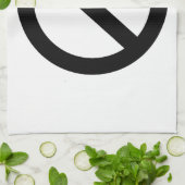 Symbool voor zwart wit vredessymbool theedoek (Gevouwen)