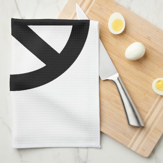 Symbool voor zwart wit vredessymbool theedoek (Quarter Fold)