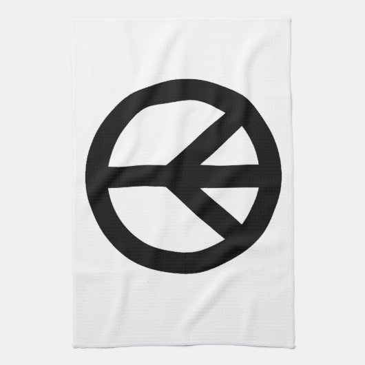 Symbool voor zwart wit vredessymbool theedoek (Verticaal)