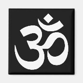 Symbool voor zwarte en witte Om Magneet (Voorkant)
