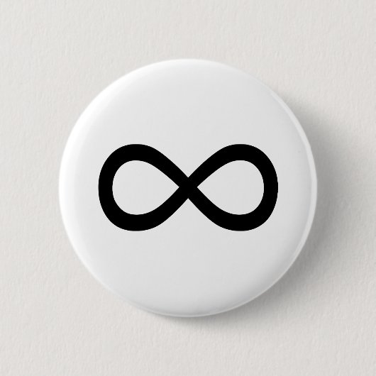 Symbool voor zwarte ineiniteit ronde button 5,7 cm (Voorkant)