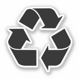 Symbool voor zwarte recycling sticker