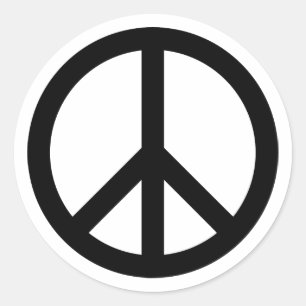 Symbool voor zwarte vrede ronde sticker