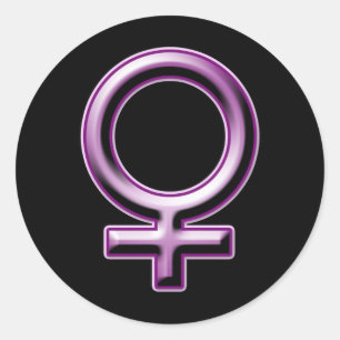 Symbool vrouw ronde sticker