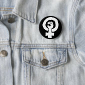 Symbool Vrouw Solidariteit Ronde Button 5,7 Cm (In situ)