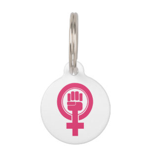 Symbool vrouwenvuist weerstaan huisdierpenning