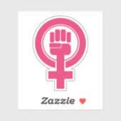 Symbool vrouwenvuist weerstaan sticker (Vel)