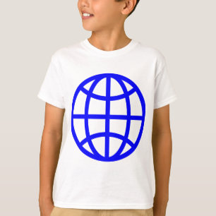 Symbool wereldbol - blauw t-shirt