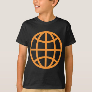 Symbool wereldbol - Licht Sinaasappel T-shirt