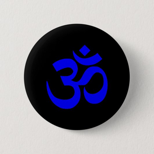 Symbool zwart en blauw om ronde button 5,7 cm (Voorkant)