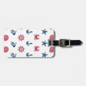 Symboolpatroon rood wit en blauw Zee Bagagelabel (Voorkant horizontaal)