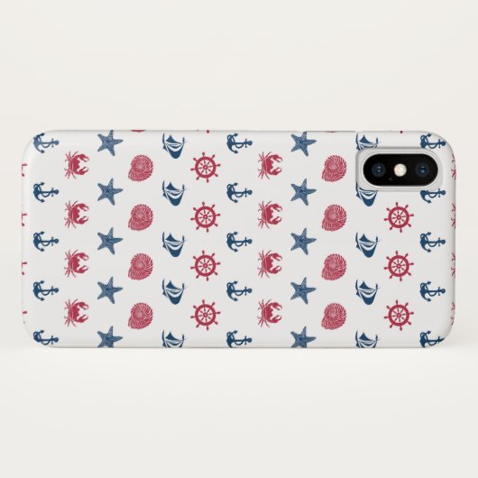 Symboolpatroon rood wit en blauw Zee Case-Mate iPhone Case (Achterkant (horizontaal))