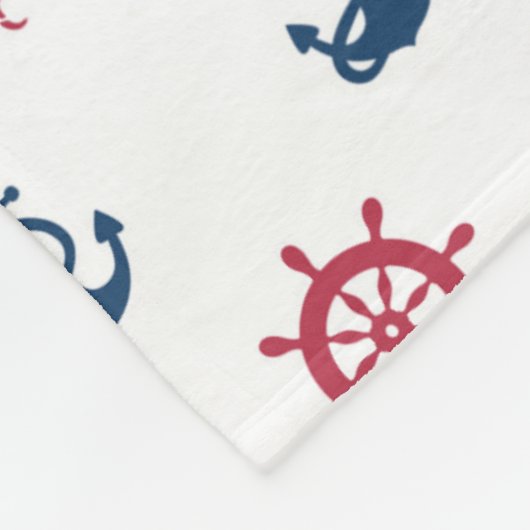 Symboolpatroon rood wit en blauw Zee Fleece Deken (Hoek)