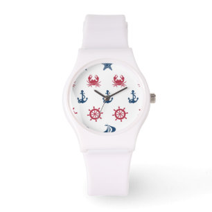 Symboolpatroon rood wit en blauw Zee Horloge