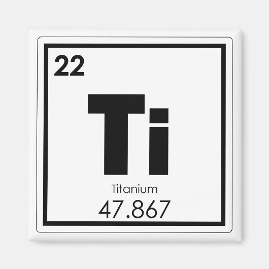 Symboolscheikundeformules Titaniumelement Magneet (Voorkant)