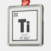 Symboolscheikundeformules Titaniumelement Metalen Ornament (Links)