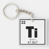 Symboolscheikundeformules Titaniumelement Sleutelhanger (Voorkant)