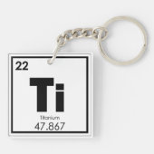 Symboolscheikundeformules Titaniumelement Sleutelhanger (Achterkant)