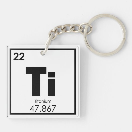 Symboolscheikundeformules Titaniumelement Sleutelhanger (Achterkant)