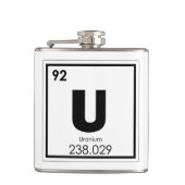 Symboolscheikundescheikundeformules voor uraanelem heupfles (Voorkant)