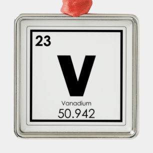 Symboolscheikundige vanadiumformule, vanadiumchemi metalen ornament