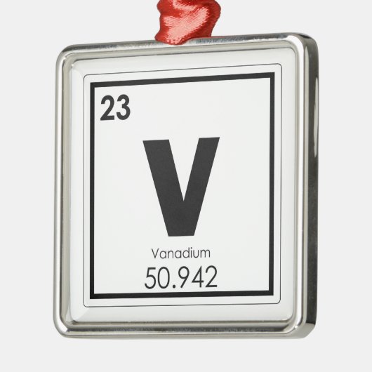 Symboolscheikundige vanadiumformule, vanadiumchemi metalen ornament (Links)