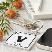 Symboolscheikundige vanadiumformule, vanadiumchemi sleutelhanger (Voorkant Rechts)