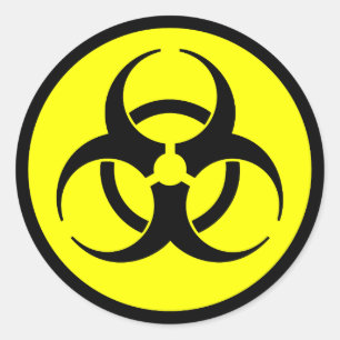 Symboolstempel voor geel en zwart ronde sticker