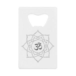 Symbooltekening Lotus Flower Om Kredietkaart Flessenopener