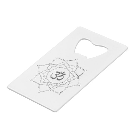 Symbooltekening Lotus Flower Om Kredietkaart Flessenopener (Achterkant Gekanteld)