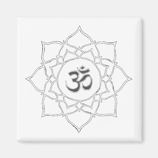 Symbooltekening Lotus Flower Om Magneet (Voorkant)