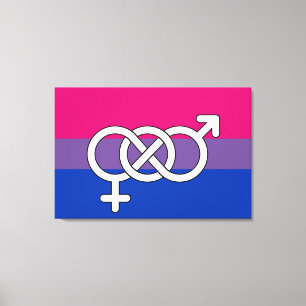 Symboolvlag Bisexual Pride Canvas Afdruk