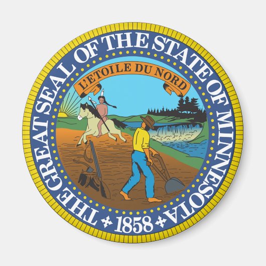 Symboolvlag Minnesota staatszeehond america Magneet (Voorkant)