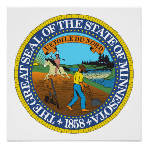 Symboolvlag Minnesota staatszeehond america Perfect Poster