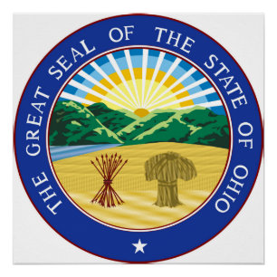 Symboolvlag Ohio staatszegelamerica Perfect Poster