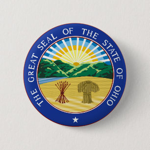 Symboolvlag Ohio staatszegelamerica Ronde Button 5,7 Cm