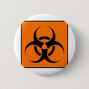 Symboolwaarschuwing voor gevaar voor gevaren voor ronde button 5,7 cm