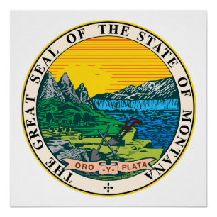 Symbvlag van de staat Montana Perfect Poster