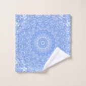 Symétrie Mandala Bleu Barbeau (Gant de toilette)