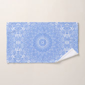 Symétrie Mandala Bleu Barbeau (Serviette à main)