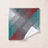 symétrie turquoise en gris bordeaux (Gant de toilette)