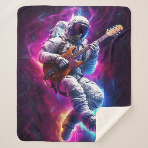 Symfonie van de leegte Neon Cyberpunk Astronaut Sherpa Deken