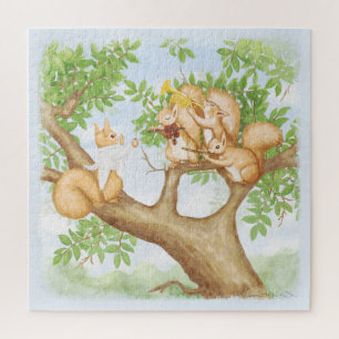 Symfonie van Eekhoorns Canvasprint Legpuzzel